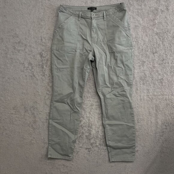 NWOT Banana Republic Women's 12 Gray Slim Fit Pants Cotton Blend Front Pockets - Picture 2 of 8